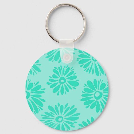 Porte-clés Porte - clé de fleurs turquoise (Recto)
