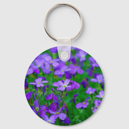 Porte-clés Porte - clé de fleurs violettes (Recto)