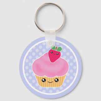 Porte-clés Porte - clé de fraises Kawaii Cupcake