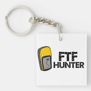 Porte-clés Porte - clé de Geocaching de chasseur de FTF