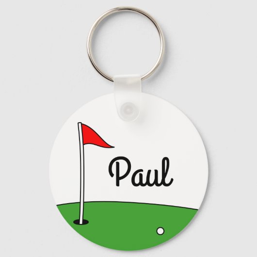 Porte-clés Porte - clé de golf personnalisé avec design vert (Recto)