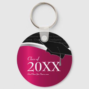 Porte-clés Porte - clé de graduation marron et noir personnal