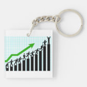Porte-clés Porte - clé de graphique de tendance ascendante (Dos)