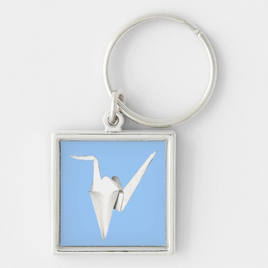 Porte-clés Porte - clé de grue de papier blanc (Devant)