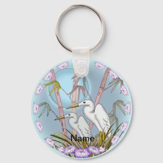 Porte-clés Porte - clé de grues en bambou (Recto)