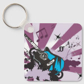 Porte-clés Porte - clé de guitare bleu (Recto)