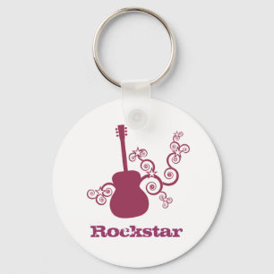 Porte-clés Porte - clé de guitare de Rockstar, fuchsia