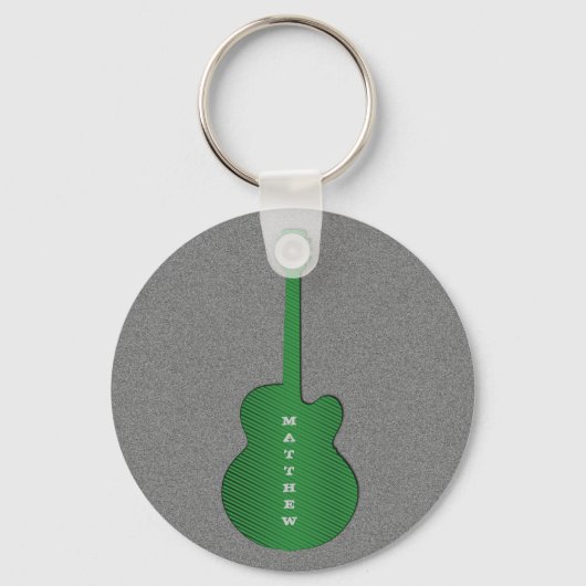 Porte-clés Porte - clé de guitare rayée, vert (Recto)