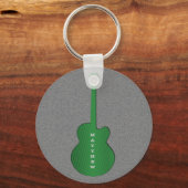 Porte-clés Porte - clé de guitare rayée, vert (Recto)
