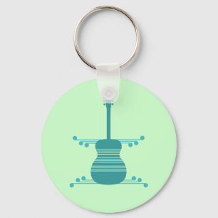 Porte-clés Porte - clé de guitare rétro, Turquoise