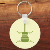 Porte-clés Porte - clé de guitare rétro, vert olive (Recto)