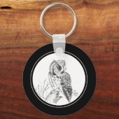 Porte-clés Porte - clé de hibou crêpe au crayon (Recto)