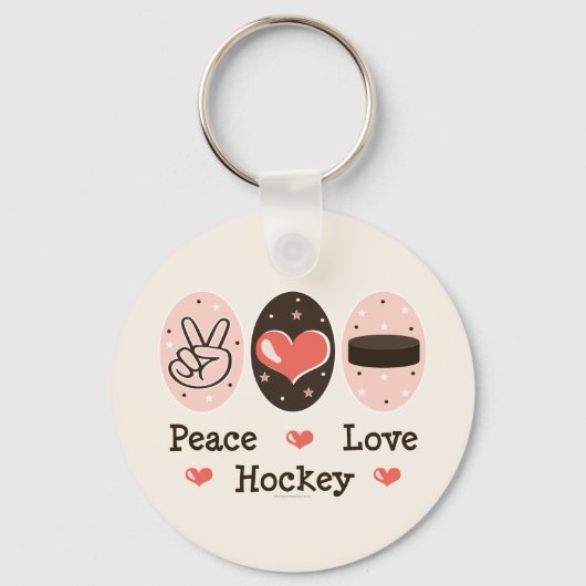 Porte-clés Porte - clé de hockey Peace Love (Recto)