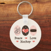 Porte-clés Porte - clé de hockey Peace Love (Recto)
