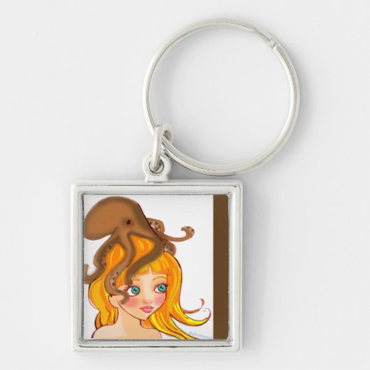 Porte-clés porte - clé de jeune fille de poulpe (Devant)