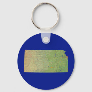 Porte-clés Porte - clé de la carte du Kansas