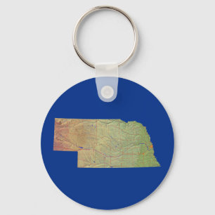 Porte-clés Porte - clé de la carte du Nebraska
