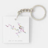 Porte-clés Porte - clé de la carte Silhouette du lac Ozarks (Dos)