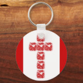 Porte-clés Porte - clé de la croix des coeurs (Recto)