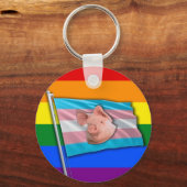 Porte-clés Porte - clé de la fierté trans de porc (Verso)