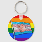 Porte-clés Porte - clé de la fierté trans de porc (Verso)