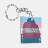 Porte-clés Porte - clé de la fierté trans humaine (Devant gauche)