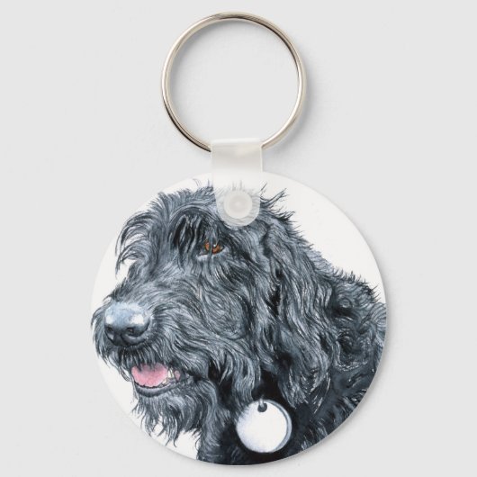Porte-clés Porte - clé de Labradoodle noir (Recto)