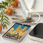 Porte-clés Porte - clé de l'affiche de voyage Inde (Devant droit)