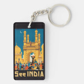 Porte-clés Porte - clé de l'affiche de voyage Inde (Dos)