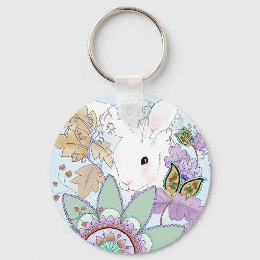Porte-clés Porte - clé de lapin d'automne (Recto)
