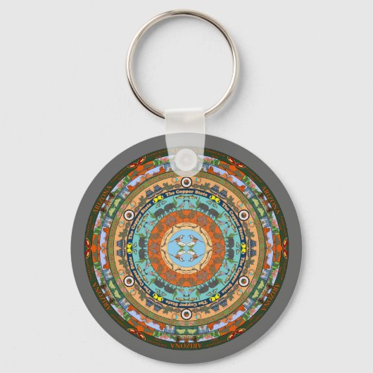 Porte-clés Porte - clé de l'état de l'Arizona Mandala (Recto)