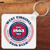 Porte-clés Porte - clé de l'État de Virginie occidentale (Verso)