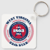 Porte-clés Porte - clé de l'État de Virginie occidentale (Dos)