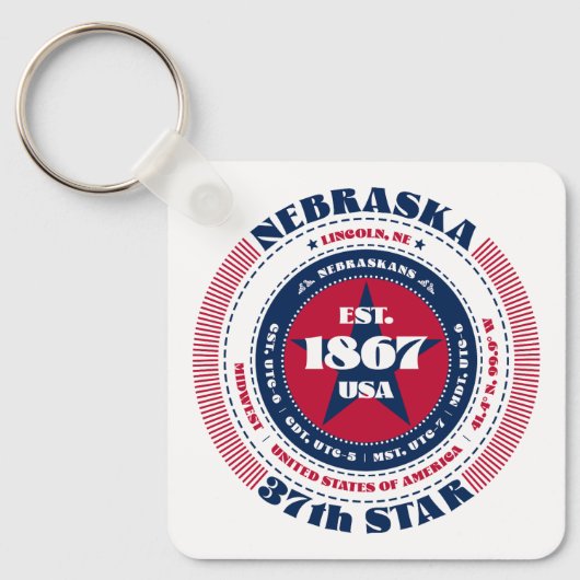 Porte-clés Porte - clé de l'État du Nebraska (Recto)