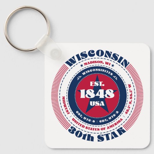 Porte-clés Porte - clé de l'État du Wisconsin (Recto)