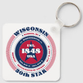 Porte-clés Porte - clé de l'État du Wisconsin (Dos)