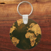 Porte-clés Porte - clé de l'illustration de carte du monde (Recto)