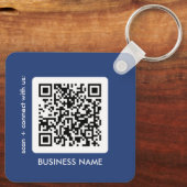 Porte-clés Porte - clé de logo de code QR bleu moderne (Verso)