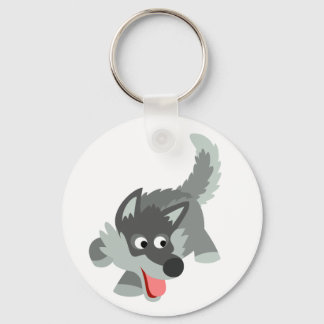 Porte-clés Porte - clé de loup de caricature Curieux