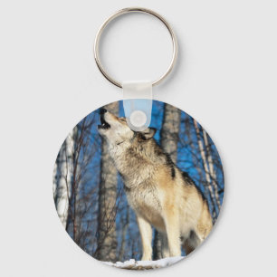 Porte-clés Porte - clé de loup d'hurlement