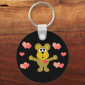 Porte-clés Porte - clé de l'ours et des coeurs (Recto)