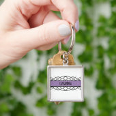 Porte-clés Porte - clé de luxe pourpre déco (main)