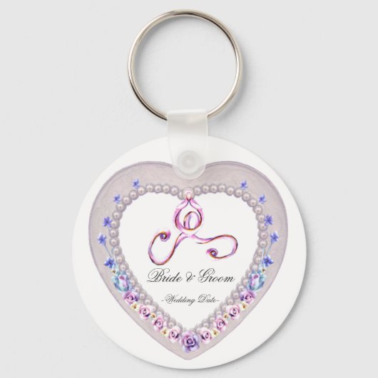Porte-clés Porte - clé de mariage de coeur (Recto)