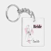 Porte-clés Porte - clé de mariée rose (Devant gauche)