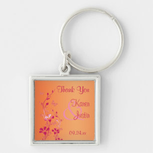 Porte-clés Porte - clé de Merci rose et orange