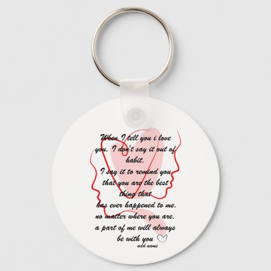 Porte-clés porte - clé de messages d'amour (Recto)