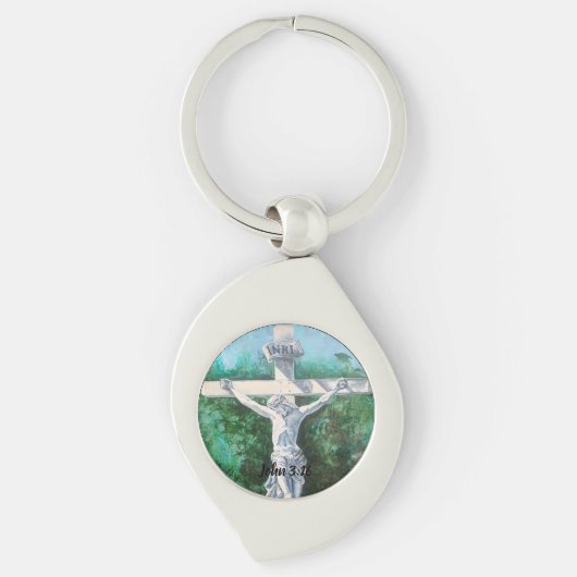 Porte-clés Porte - clé de métal Jean 3:16 pasteur de l'église (Devant)