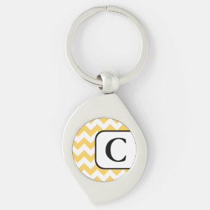 Porte-clés Porte - clé de monogramme Chevron jaune