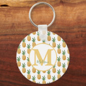 Porte-clés Porte - clé de monogramme d'ananas tropicale migno (Recto)