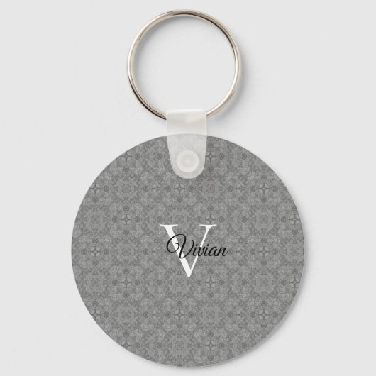 Porte-clés Porte - clé de monogramme gris ultime (Recto)